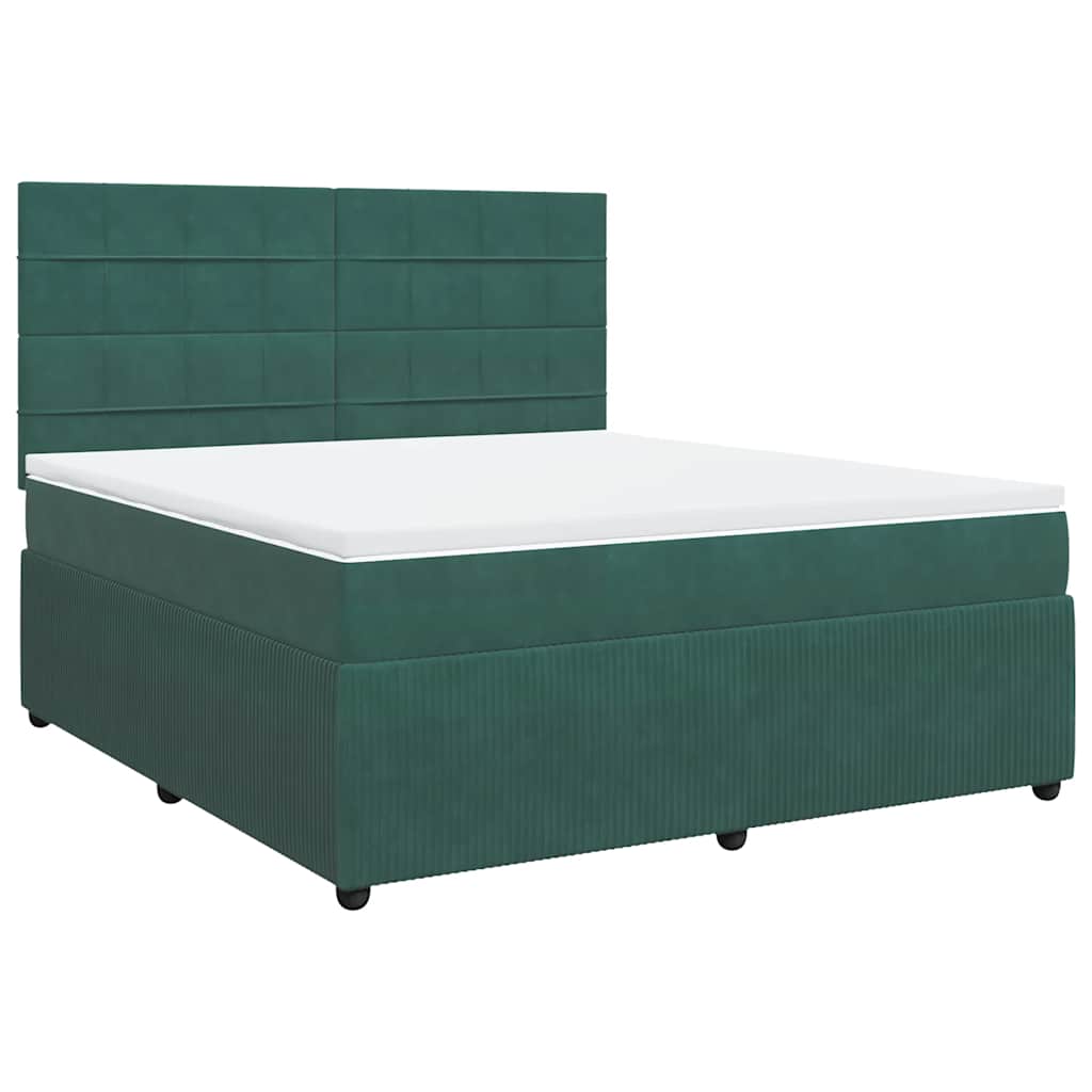 Sommier à lattes de lit et matelas Vert foncé 180x200cm Velours - XIOS