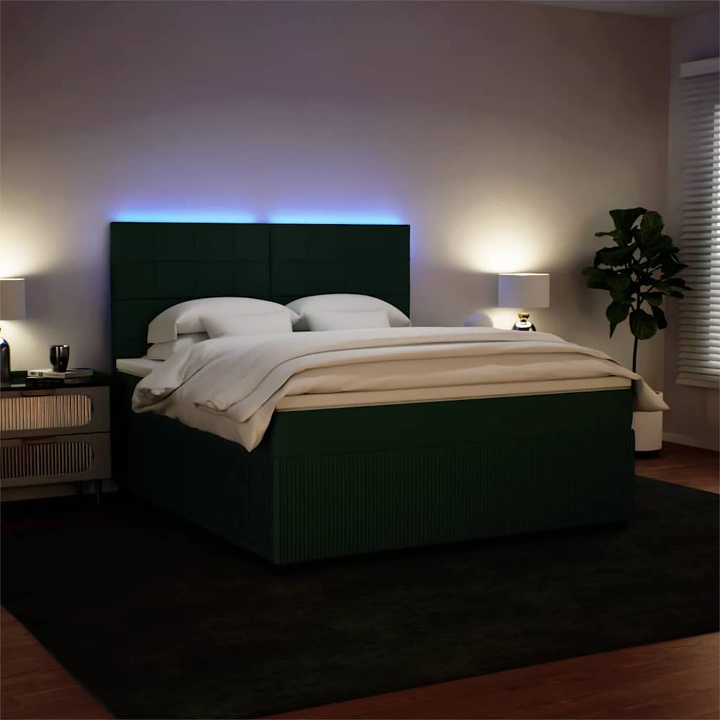 Sommier à lattes de lit et matelas Vert foncé 180x200cm Velours - XIOS