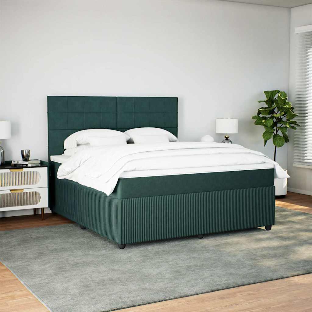 Sommier à lattes de lit et matelas Vert foncé 180x200cm Velours - XIOS
