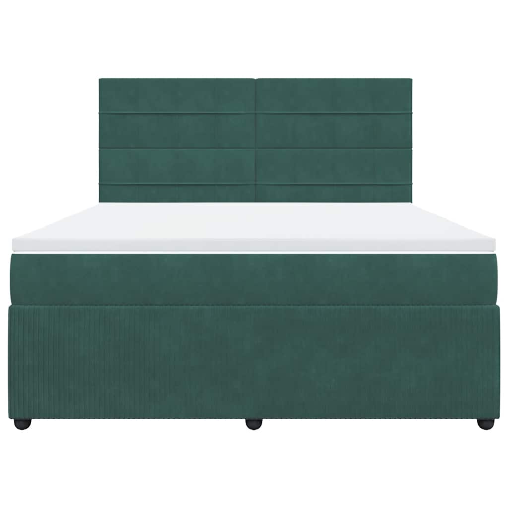 Sommier à lattes de lit et matelas Vert foncé 180x200cm Velours - XIOS