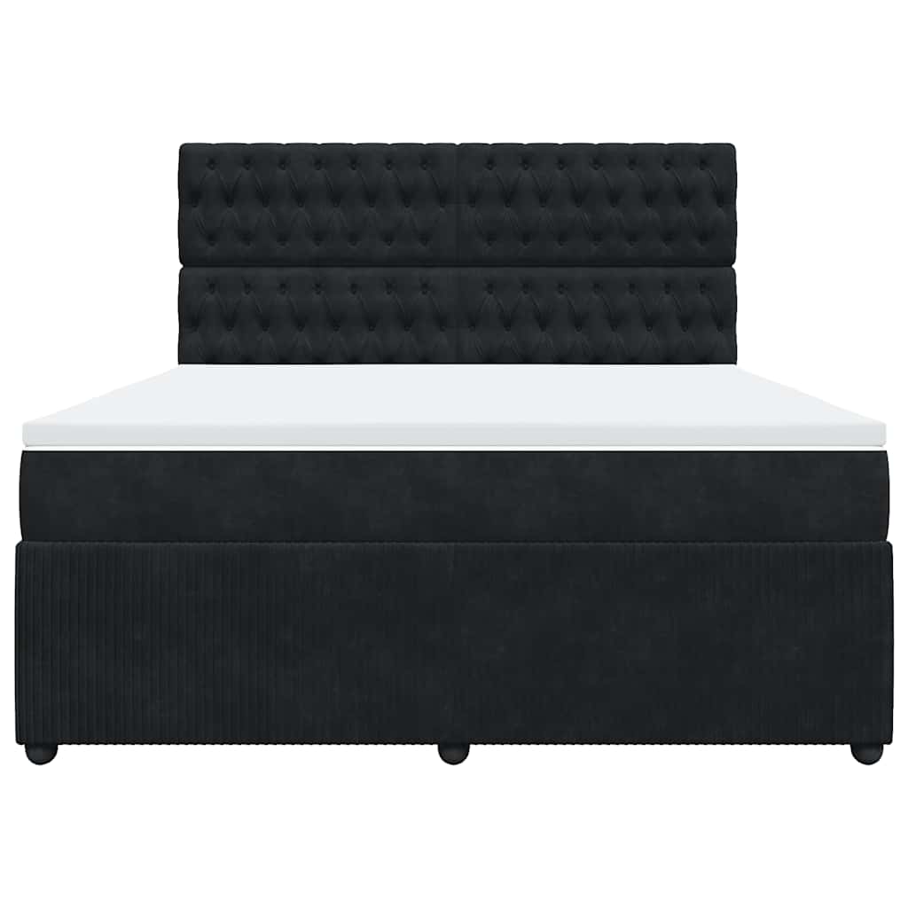 Sommier à lattes de lit avec matelas Noir 180x200 cm Velours - XIOS