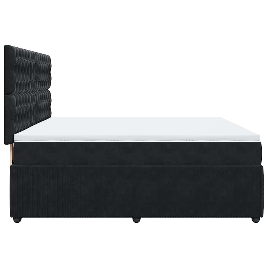 Sommier à lattes de lit avec matelas Noir 180x200 cm Velours - XIOS