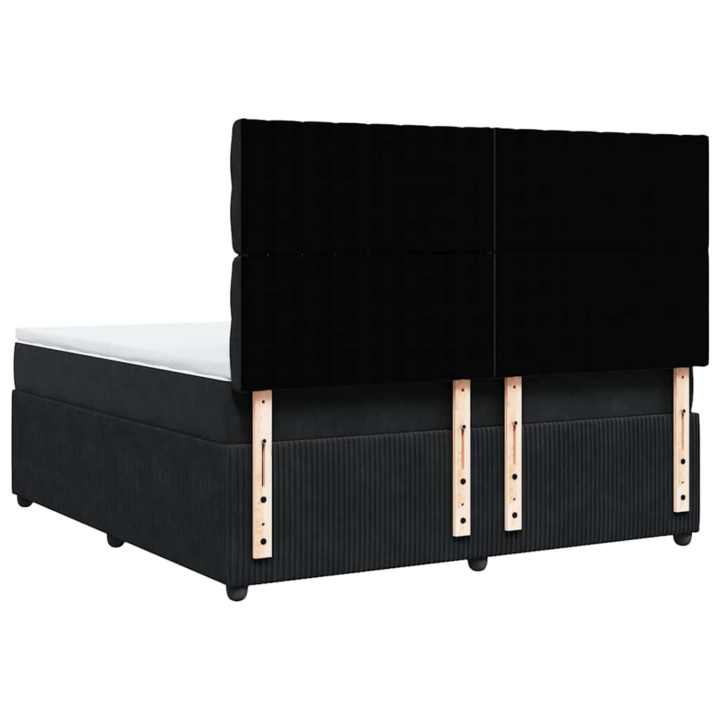 Sommier à lattes de lit avec matelas Noir 180x200 cm Velours - XIOS
