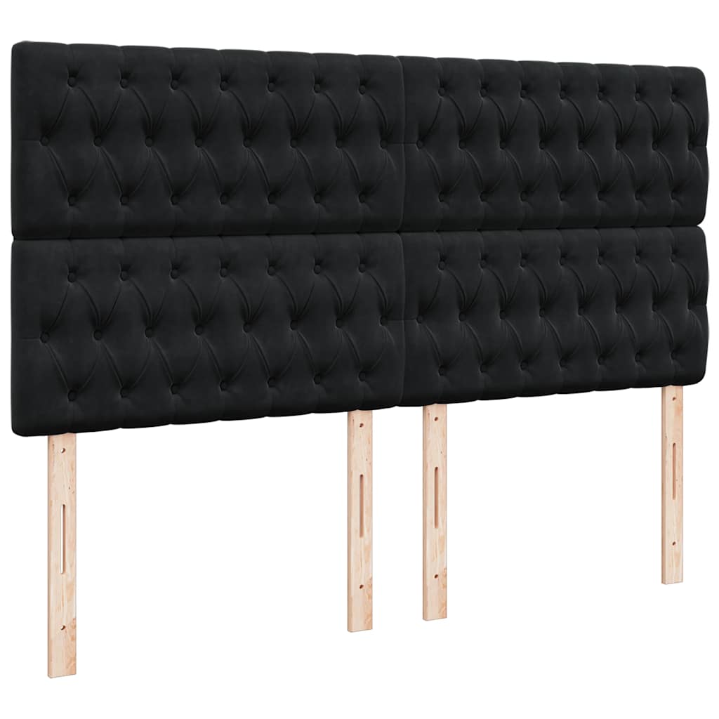 Sommier à lattes de lit avec matelas Noir 180x200 cm Velours - XIOS