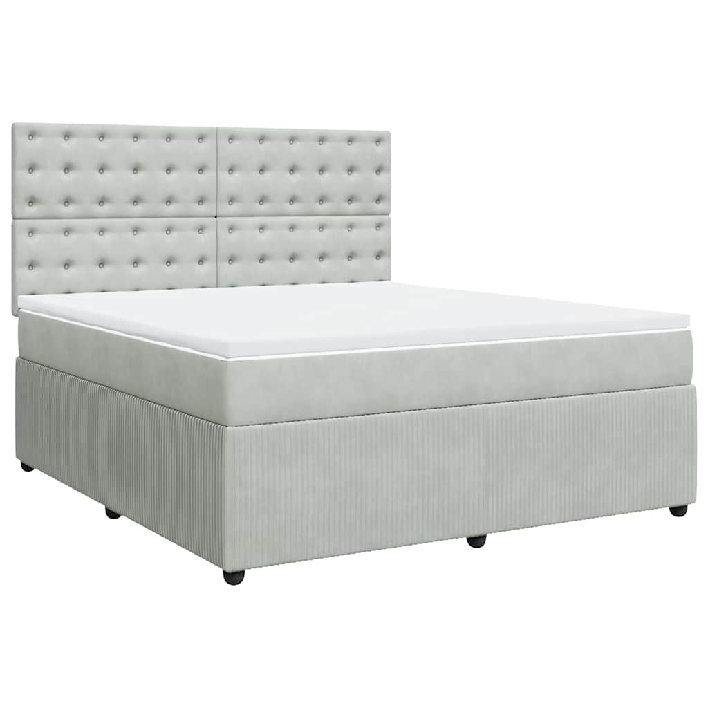 Sommier à lattes de lit et matelas Gris clair 180x200cm Velours - XIOS