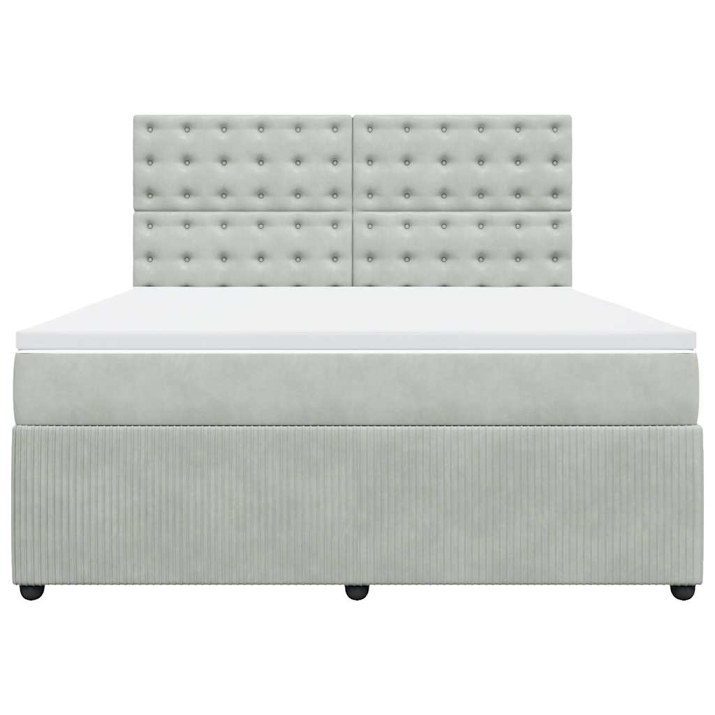Sommier à lattes de lit et matelas Gris clair 180x200cm Velours - XIOS
