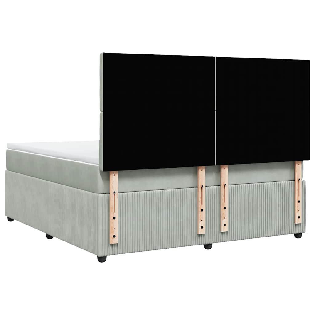 Sommier à lattes de lit et matelas Gris clair 180x200cm Velours - XIOS