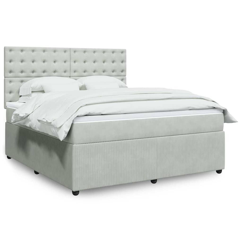 Sommier à lattes de lit et matelas Gris clair 180x200cm Velours - XIOS
