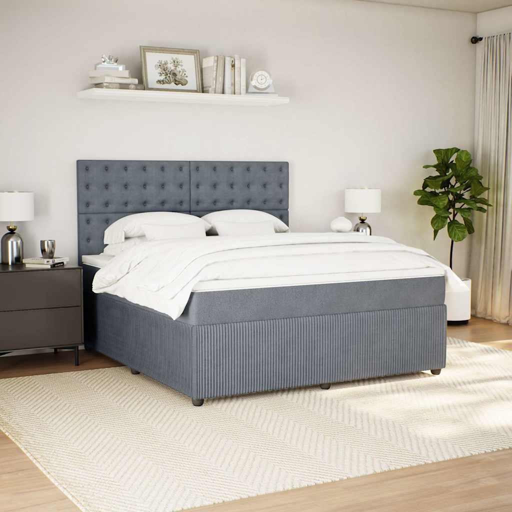 Sommier à lattes de lit et matelas Gris foncé 180x200cm Velours - XIOS