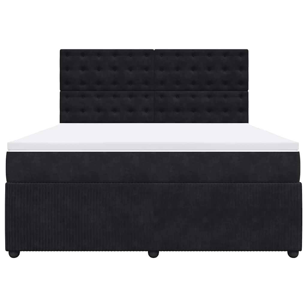 Sommier à lattes de lit avec matelas Noir 180x200 cm Velours - XIOS