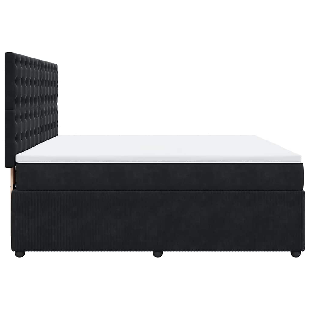 Sommier à lattes de lit avec matelas Noir 180x200 cm Velours - XIOS