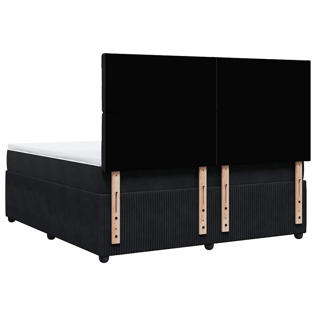 Sommier à lattes de lit avec matelas Noir 180x200 cm Velours - XIOS