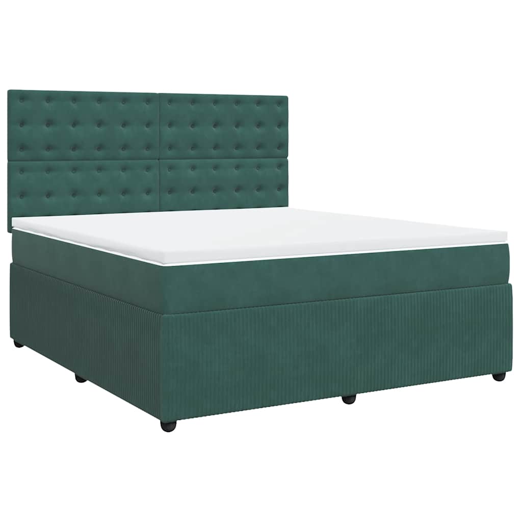 Sommier à lattes de lit et matelas Vert foncé 180x200cm Velours - XIOS