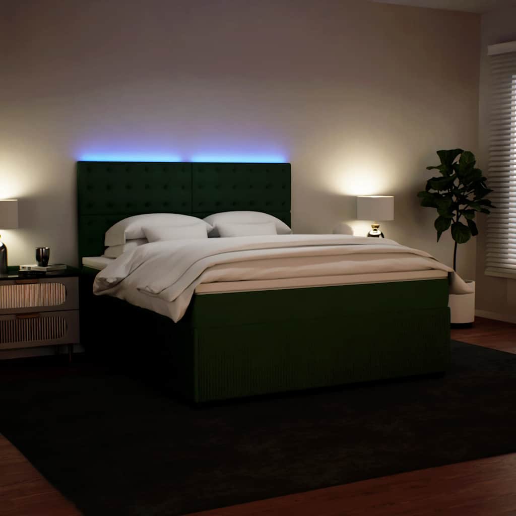 Sommier à lattes de lit et matelas Vert foncé 180x200cm Velours - XIOS