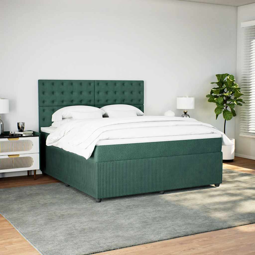 Sommier à lattes de lit et matelas Vert foncé 180x200cm Velours - XIOS