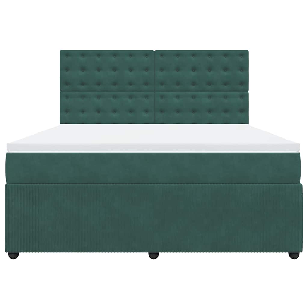 Sommier à lattes de lit et matelas Vert foncé 180x200cm Velours - XIOS