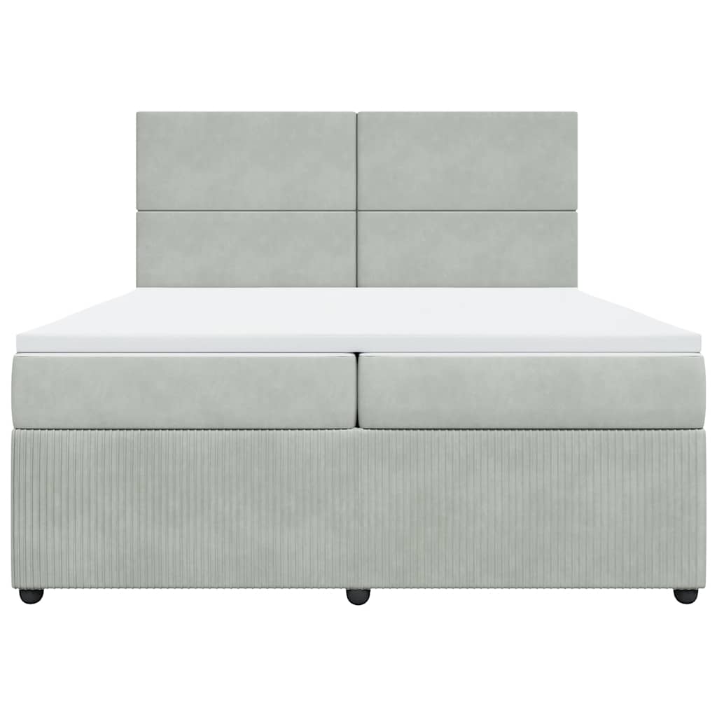 Sommier à lattes de lit et matelas Gris clair 200x200cm Velours - XIOS