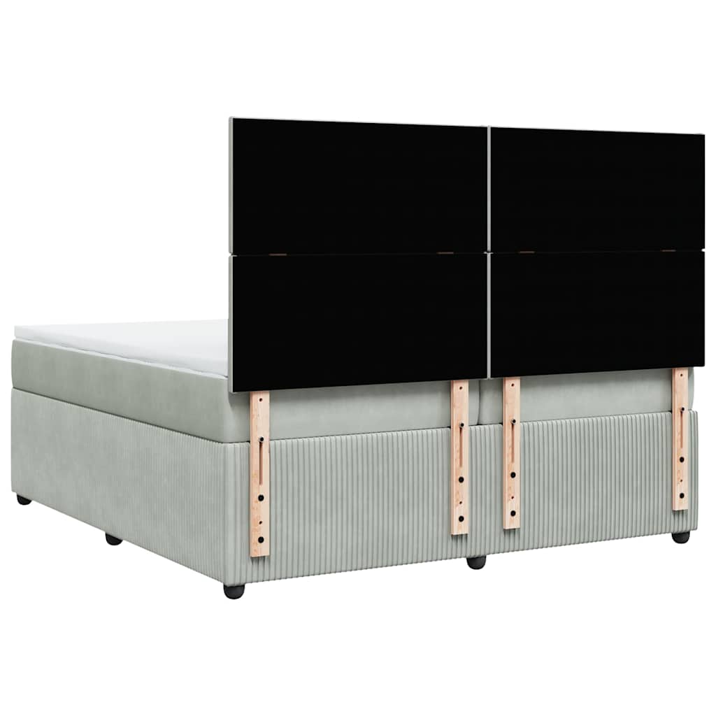 Sommier à lattes de lit et matelas Gris clair 200x200cm Velours - XIOS