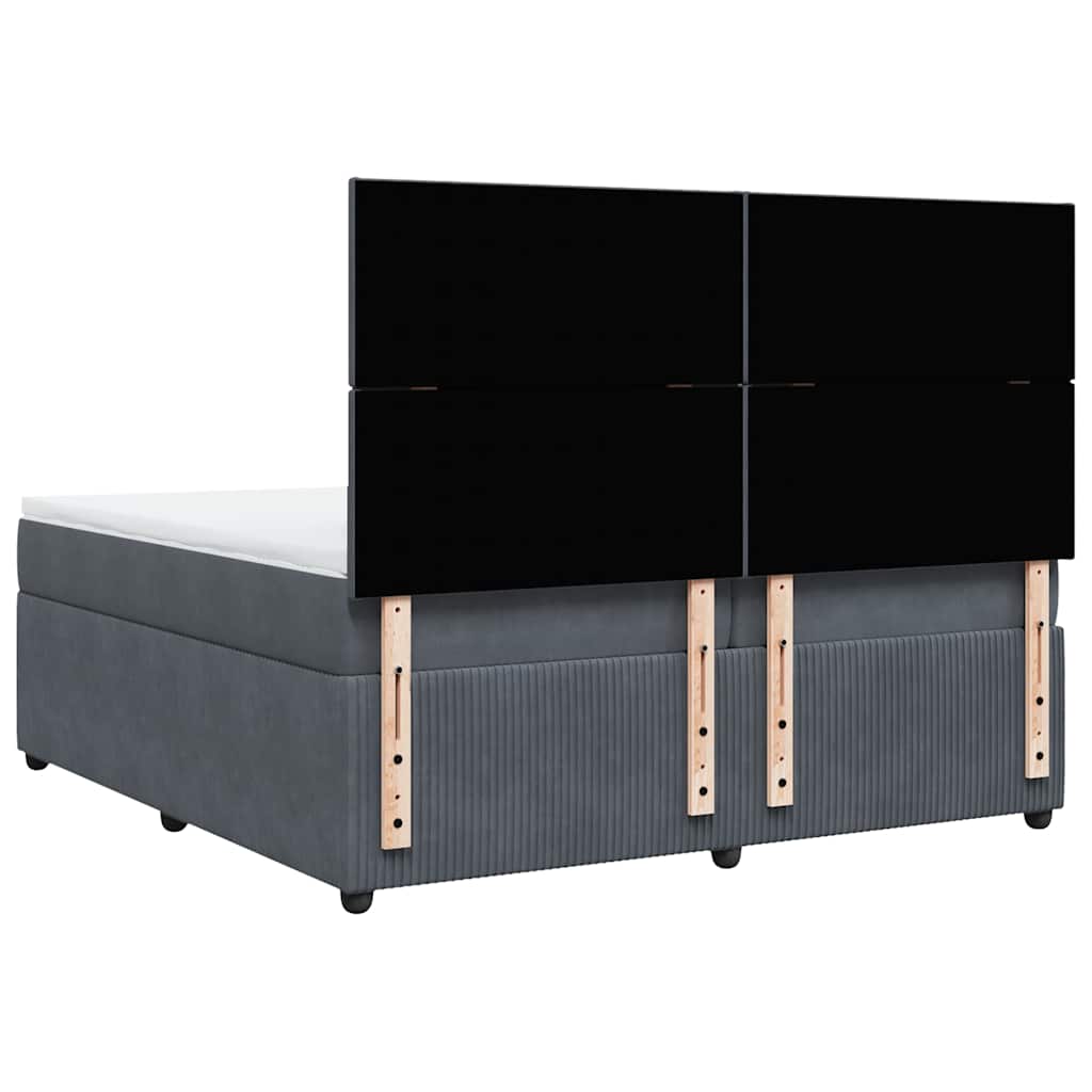 Sommier à lattes de lit et matelas Gris foncé 200x200cm Velours - XIOS