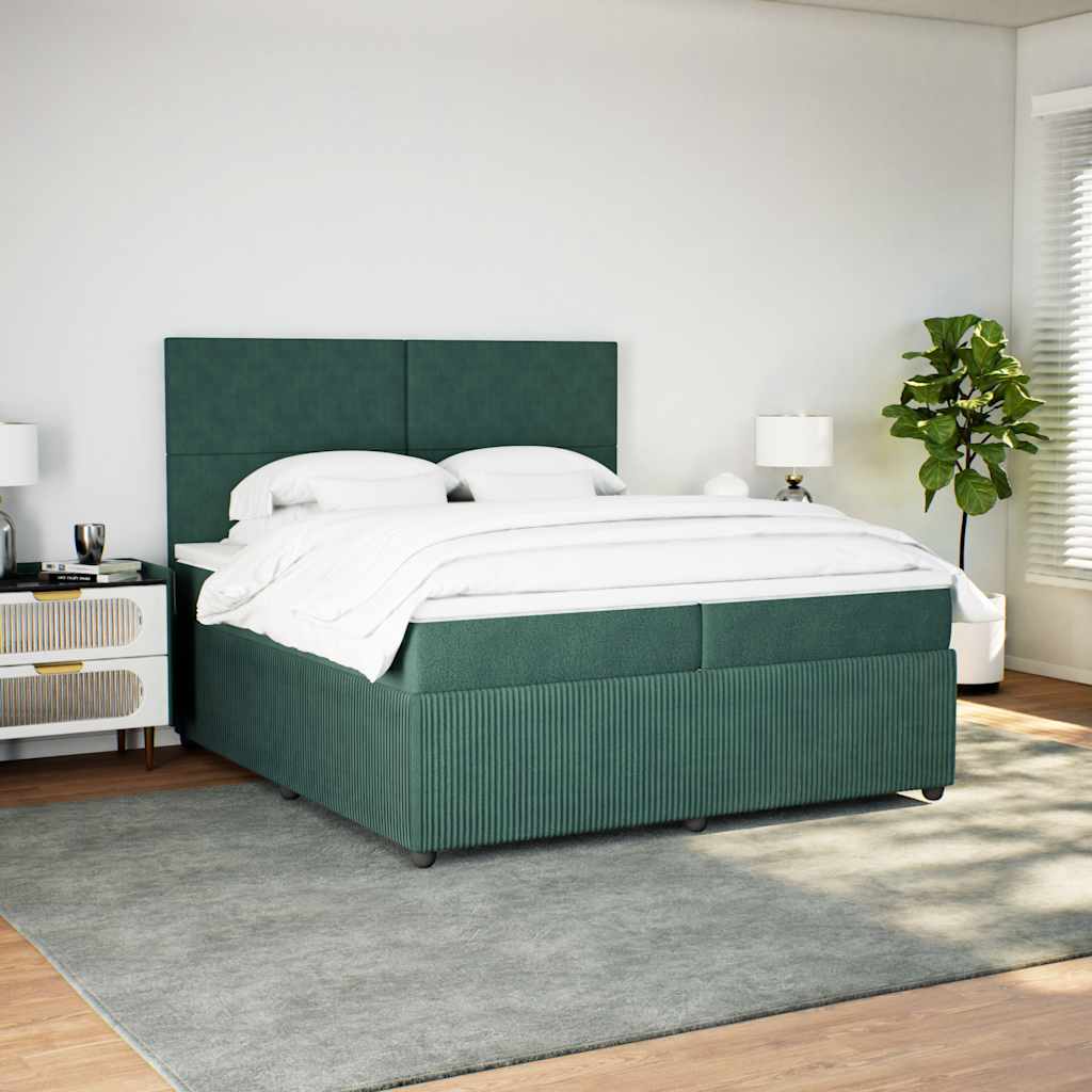 Sommier à lattes de lit et matelas Vert foncé 200x200cm Velours - XIOS