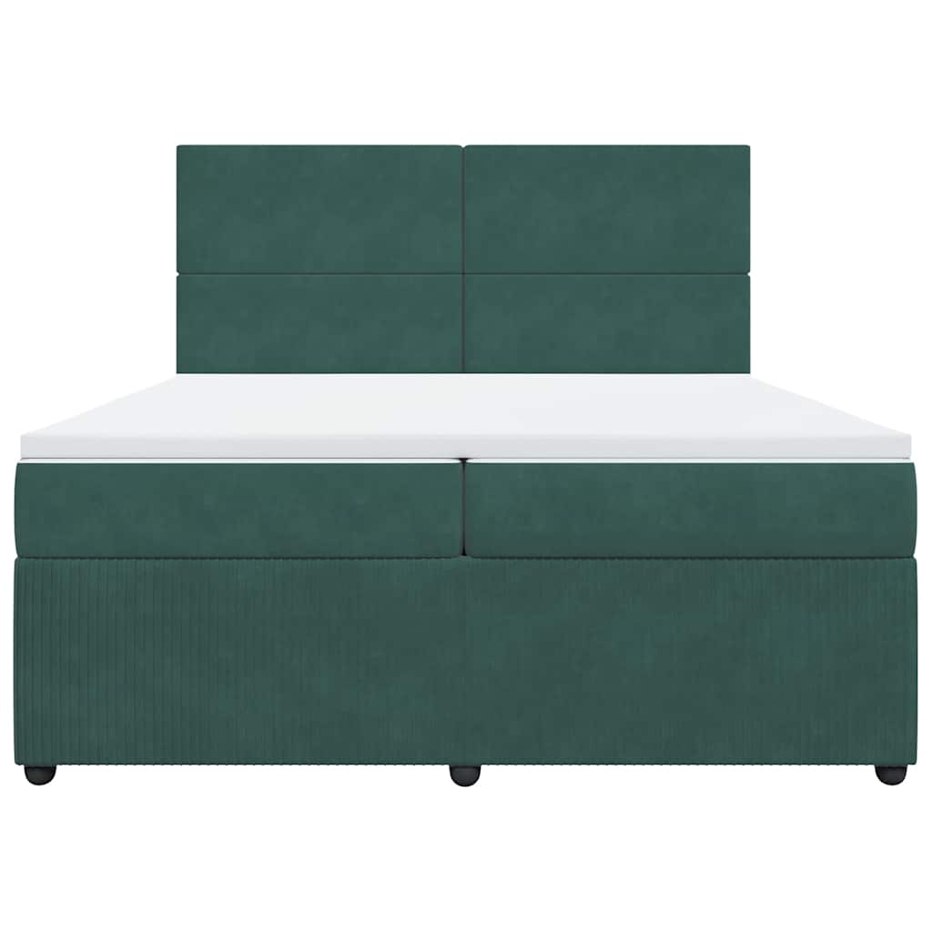 Sommier à lattes de lit et matelas Vert foncé 200x200cm Velours - XIOS
