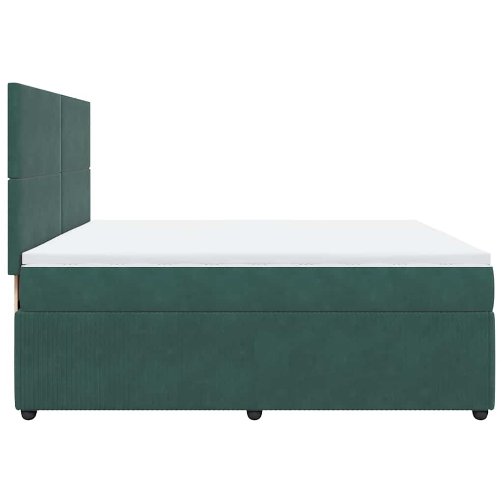 Sommier à lattes de lit et matelas Vert foncé 200x200cm Velours - XIOS
