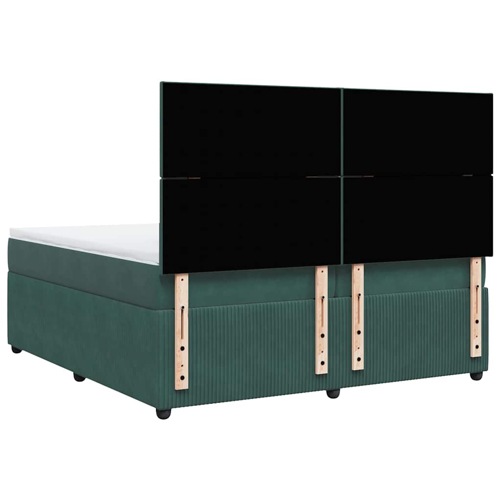 Sommier à lattes de lit et matelas Vert foncé 200x200cm Velours - XIOS