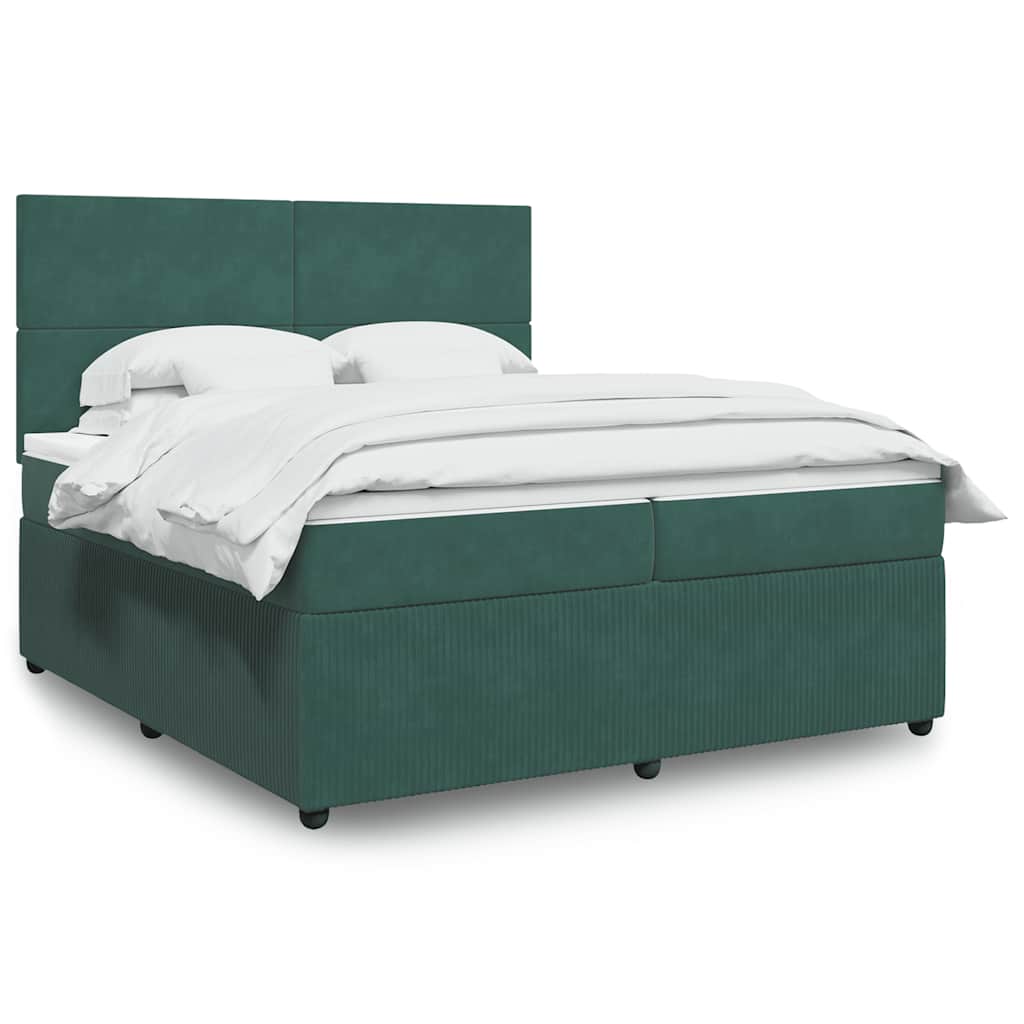 Sommier à lattes de lit et matelas Vert foncé 200x200cm Velours - XIOS