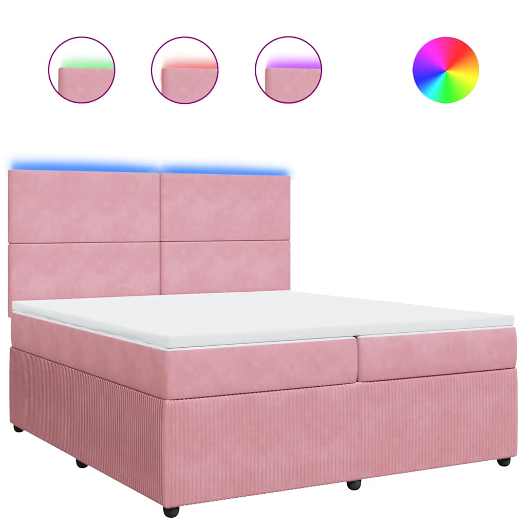 Sommier à lattes de lit avec matelas Rose 200x200 cm Velours - XIOS