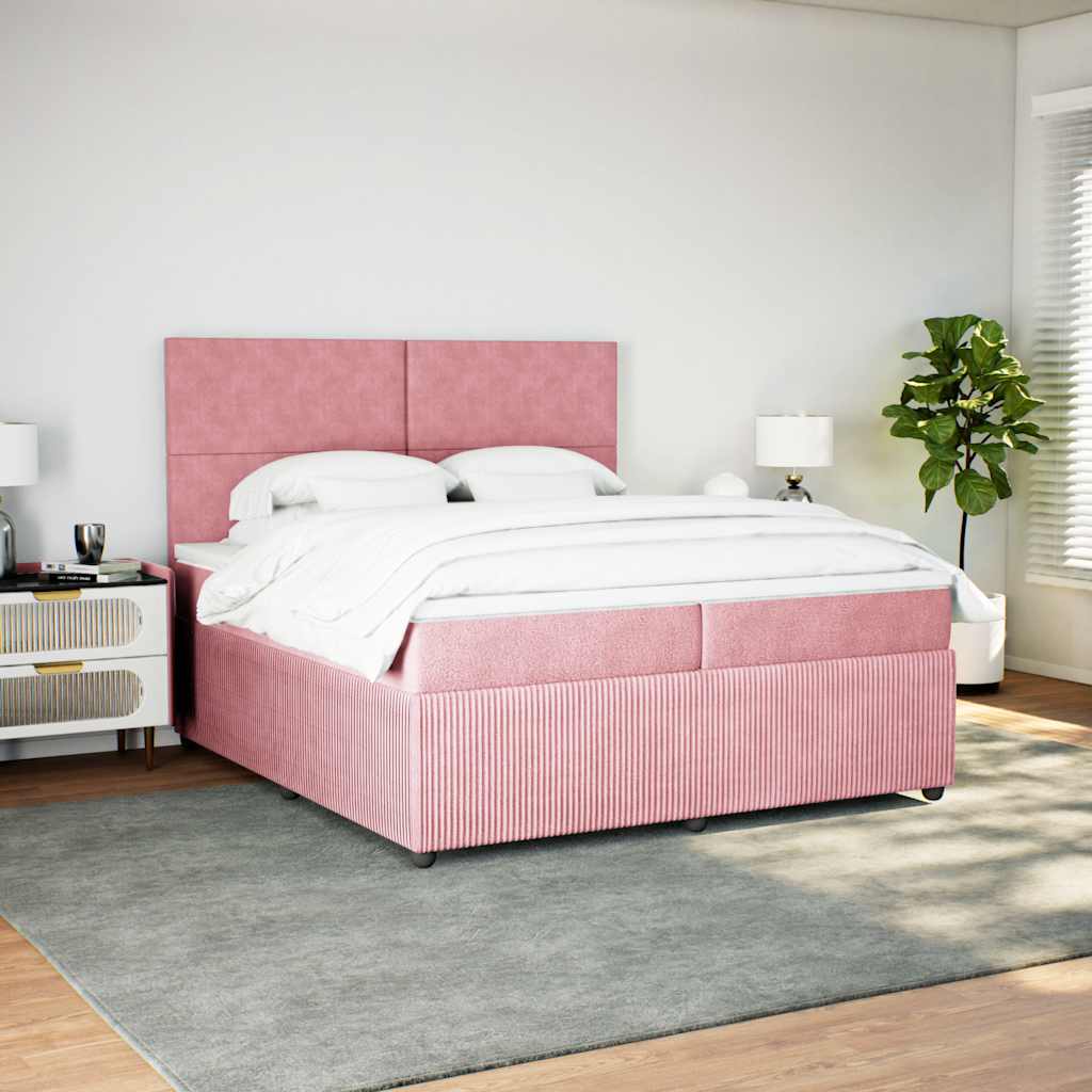 Sommier à lattes de lit avec matelas Rose 200x200 cm Velours - XIOS