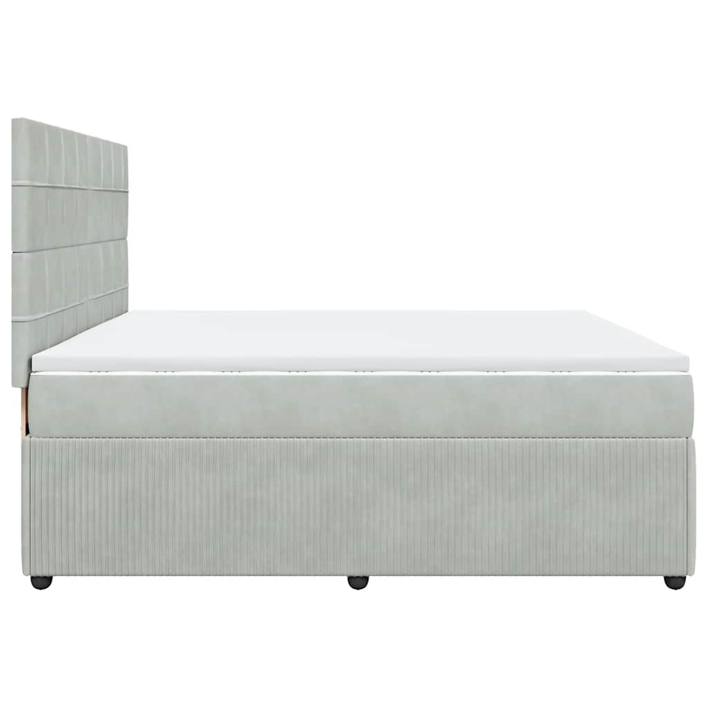 Sommier à lattes de lit et matelas Gris clair 200x200cm Velours - XIOS