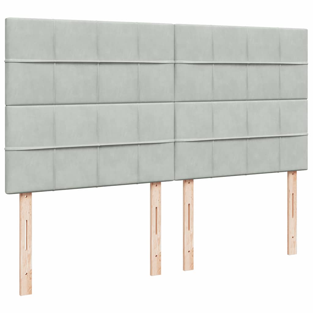 Sommier à lattes de lit et matelas Gris clair 200x200cm Velours - XIOS