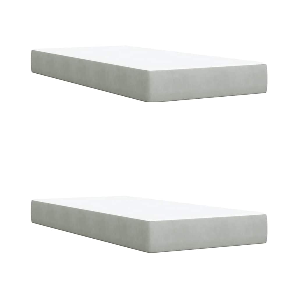 Sommier à lattes de lit et matelas Gris clair 200x200cm Velours - XIOS