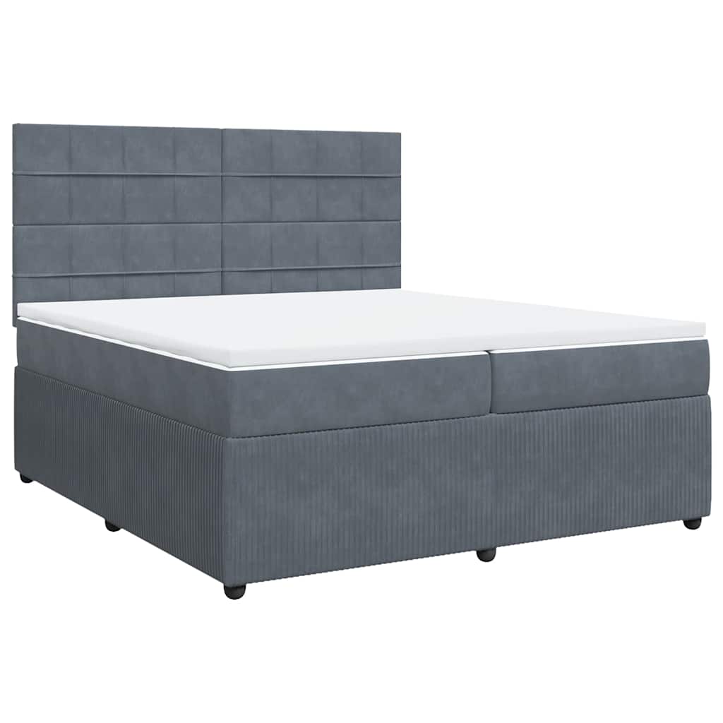 Sommier à lattes de lit et matelas Gris foncé 200x200cm Velours - XIOS