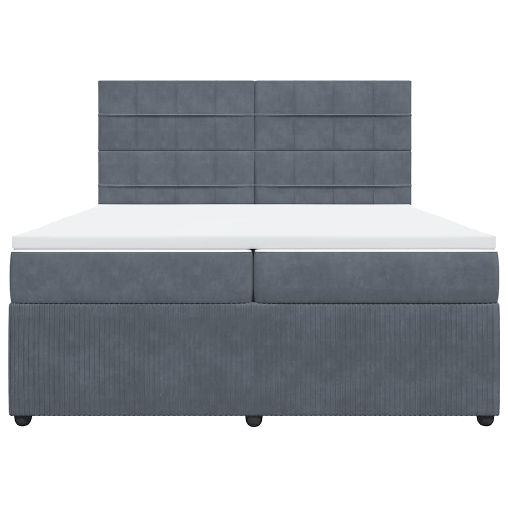 Sommier à lattes de lit et matelas Gris foncé 200x200cm Velours - XIOS