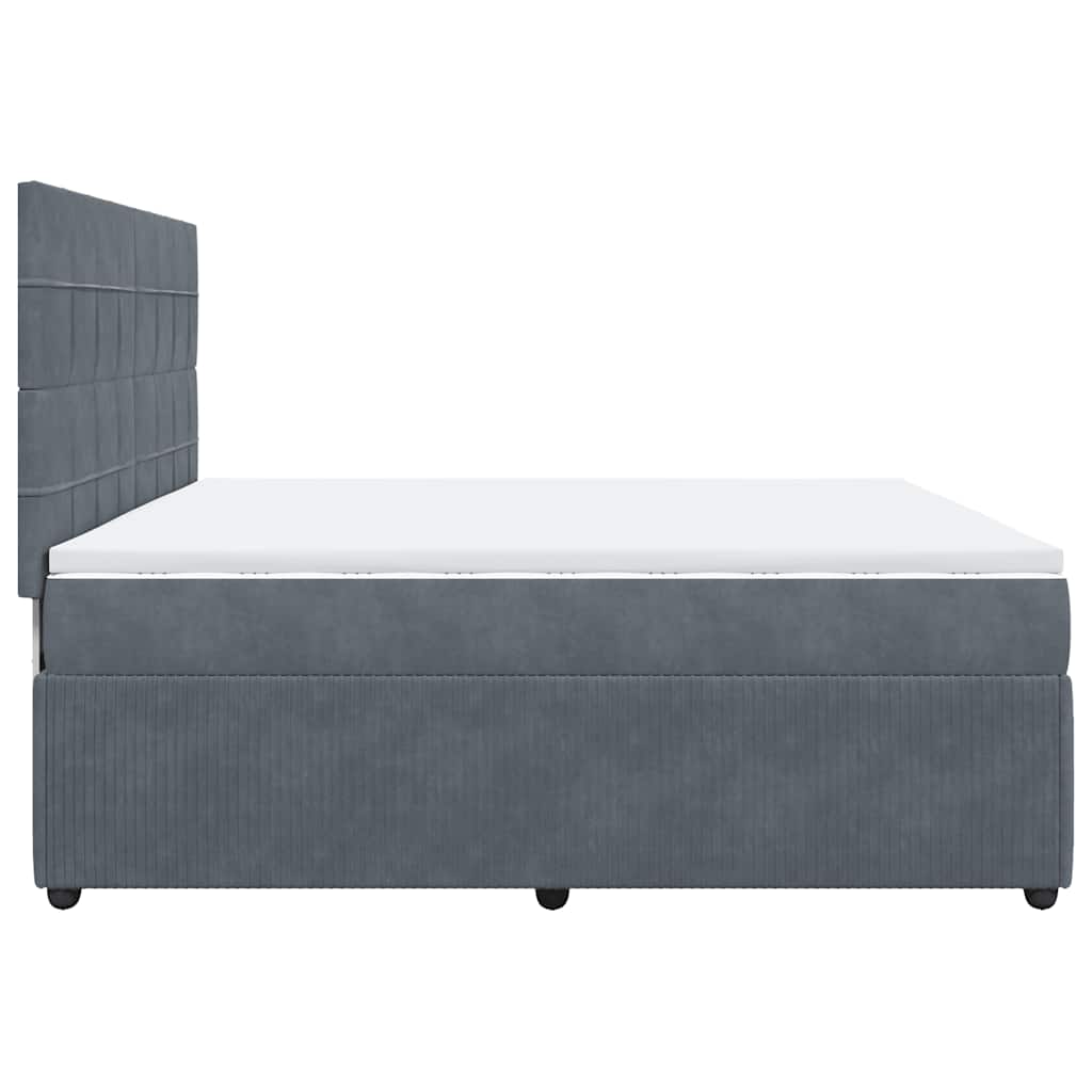 Sommier à lattes de lit et matelas Gris foncé 200x200cm Velours - XIOS