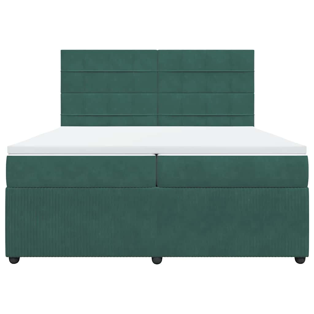 Sommier à lattes de lit et matelas Vert foncé 200x200cm Velours - XIOS