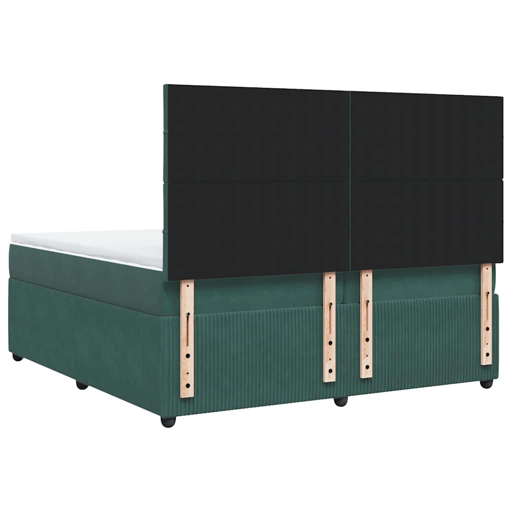 Sommier à lattes de lit et matelas Vert foncé 200x200cm Velours - XIOS
