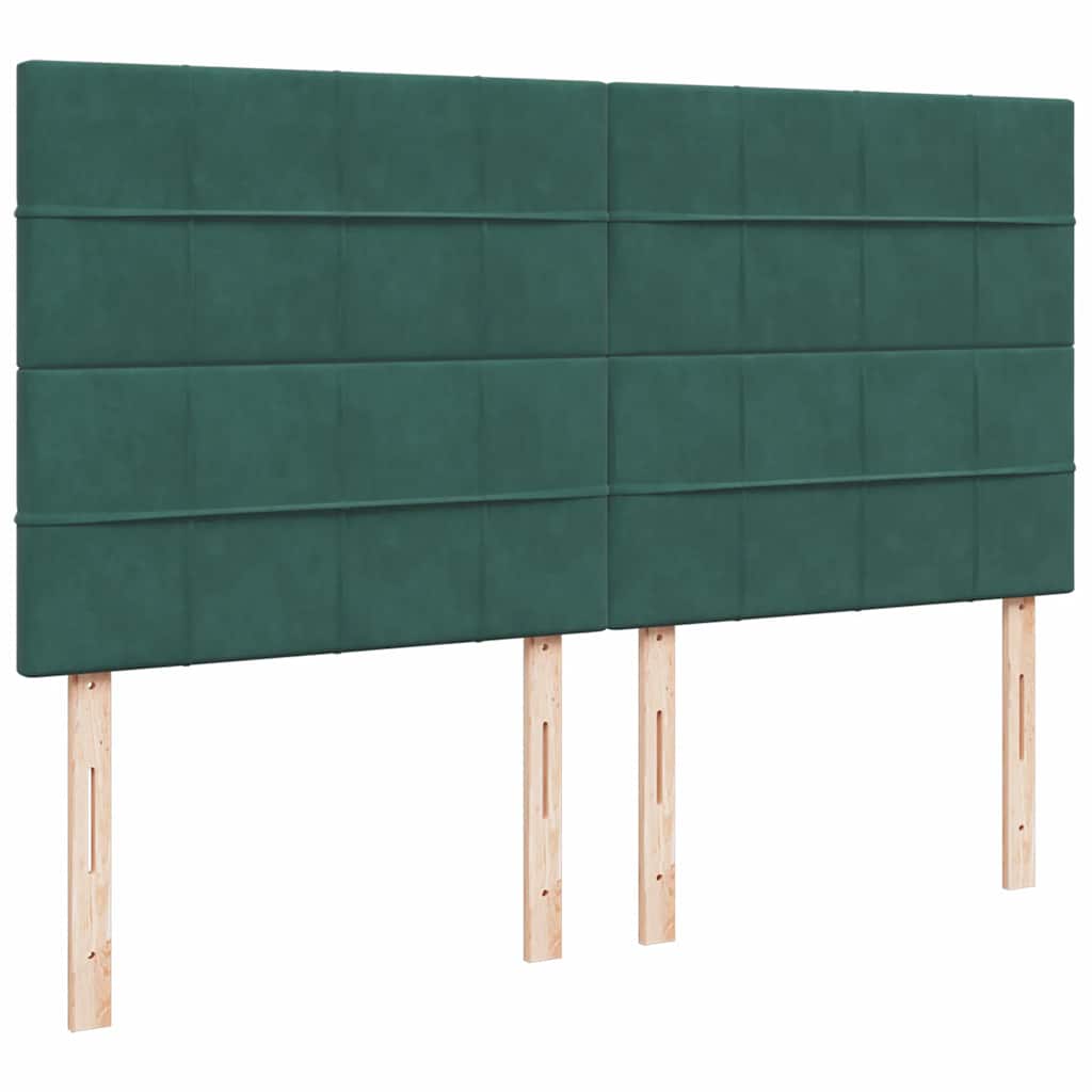 Sommier à lattes de lit et matelas Vert foncé 200x200cm Velours - XIOS
