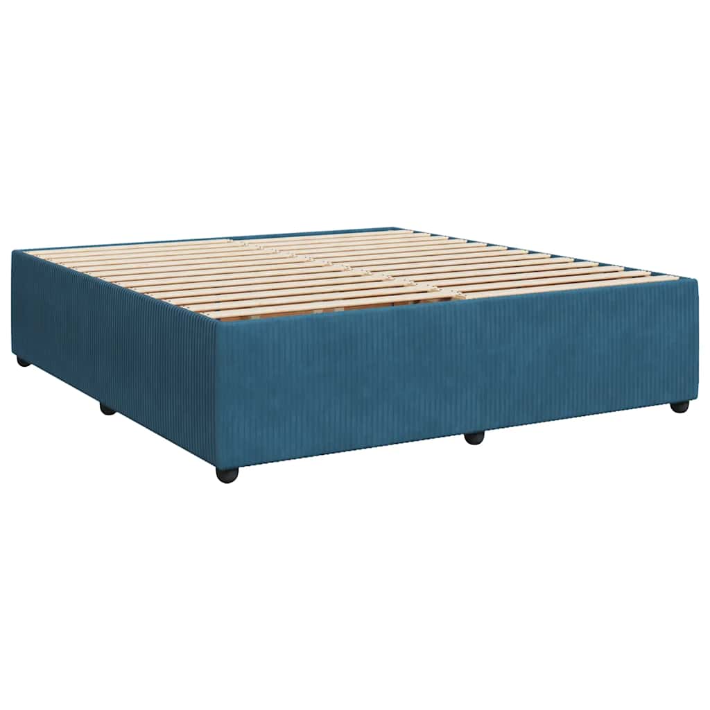 Sommier à lattes de lit et matelas Bleu 200x200 cm velours - XIOS