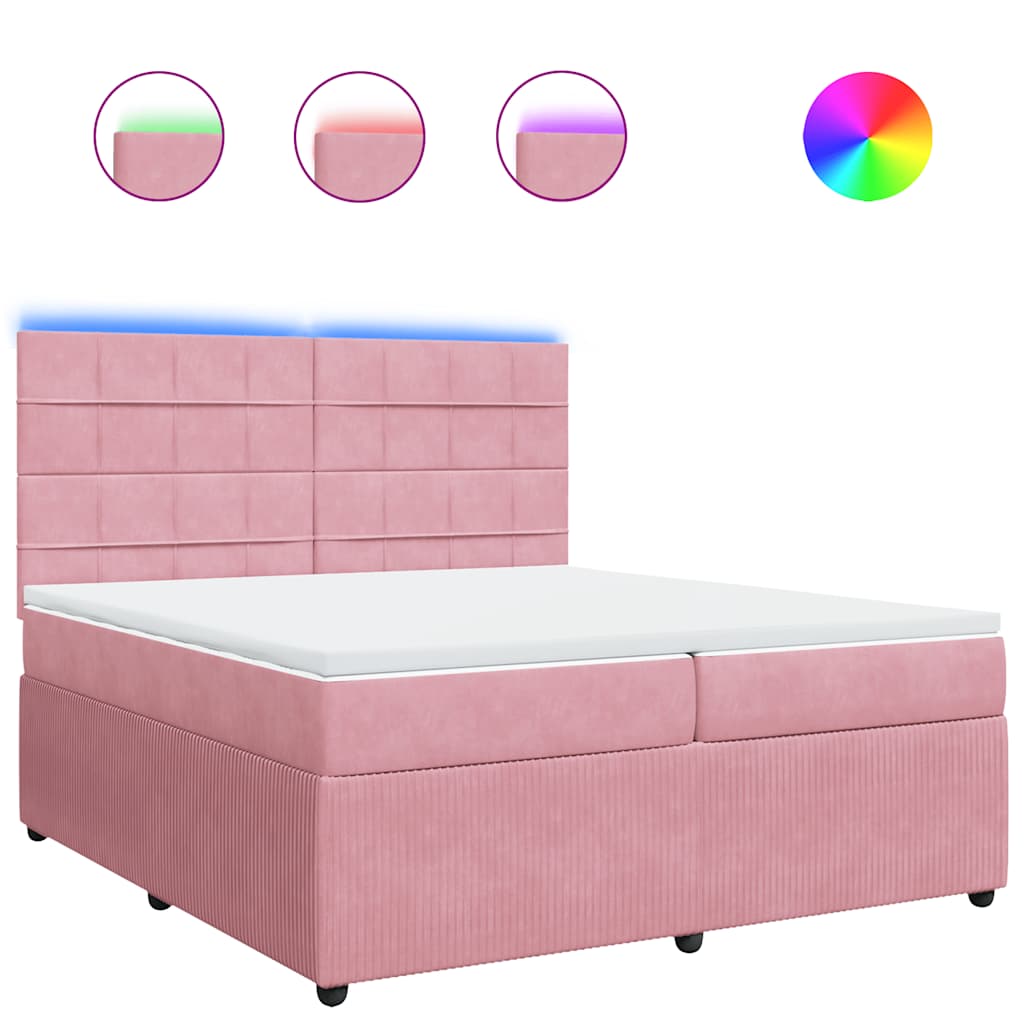 Sommier à lattes de lit avec matelas Rose 200x200 cm Velours - XIOS