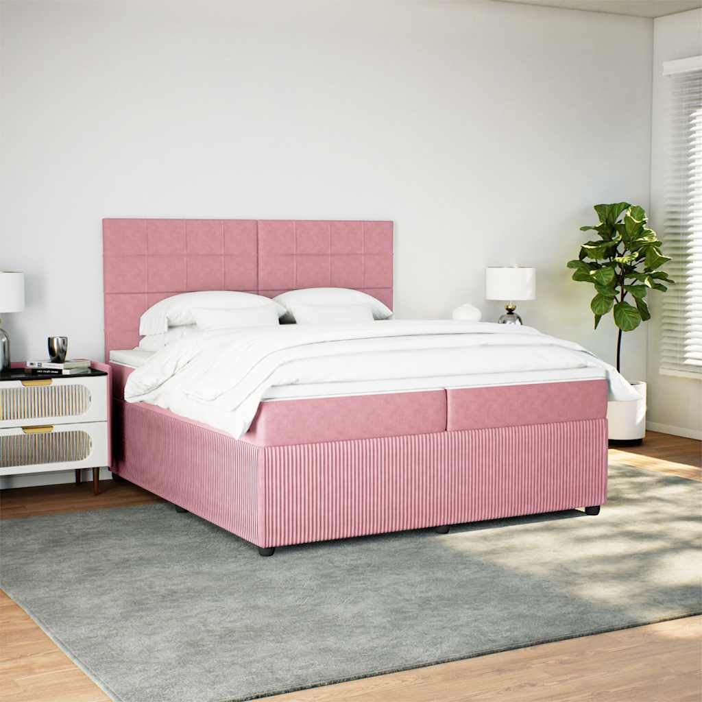 Sommier à lattes de lit avec matelas Rose 200x200 cm Velours - XIOS