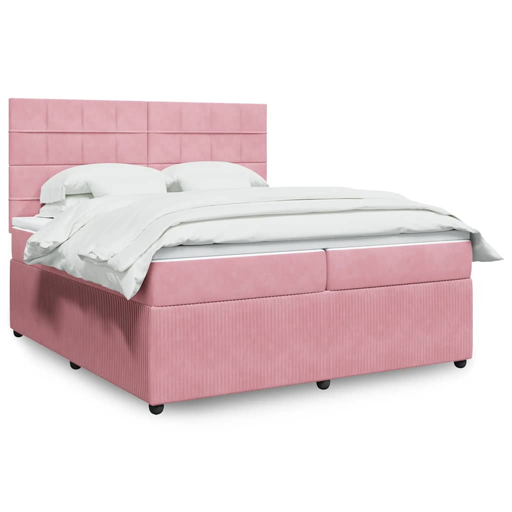 Sommier à lattes de lit avec matelas Rose 200x200 cm Velours - XIOS