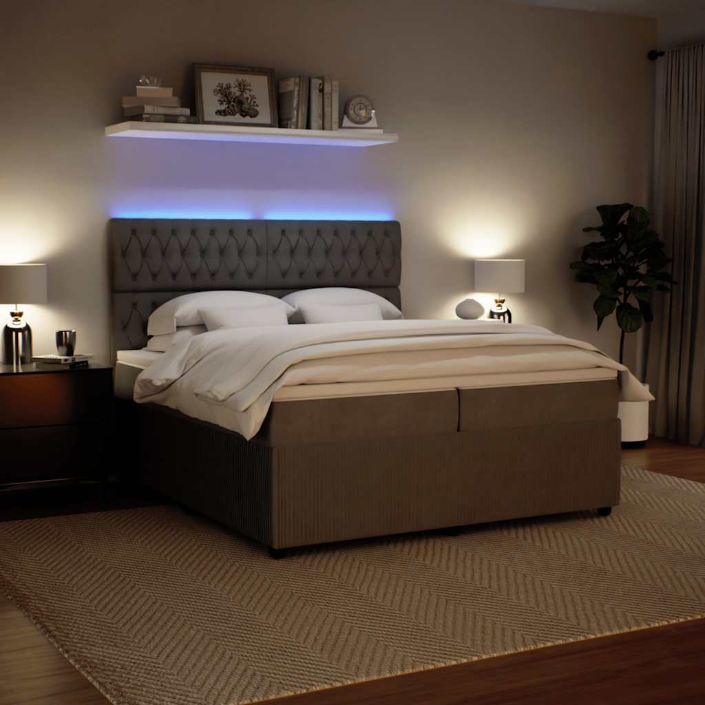 Sommier à lattes de lit et matelas Gris clair 200x200cm Velours - XIOS