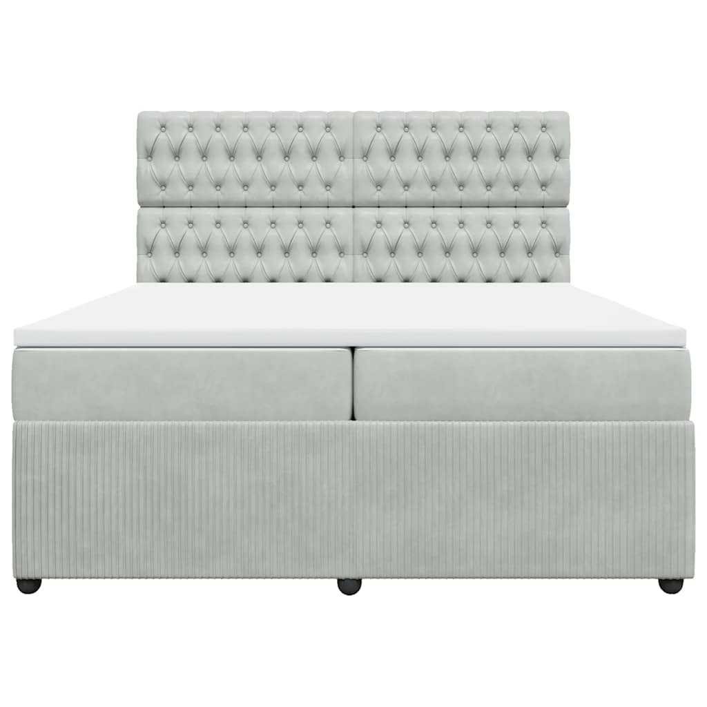 Sommier à lattes de lit et matelas Gris clair 200x200cm Velours - XIOS
