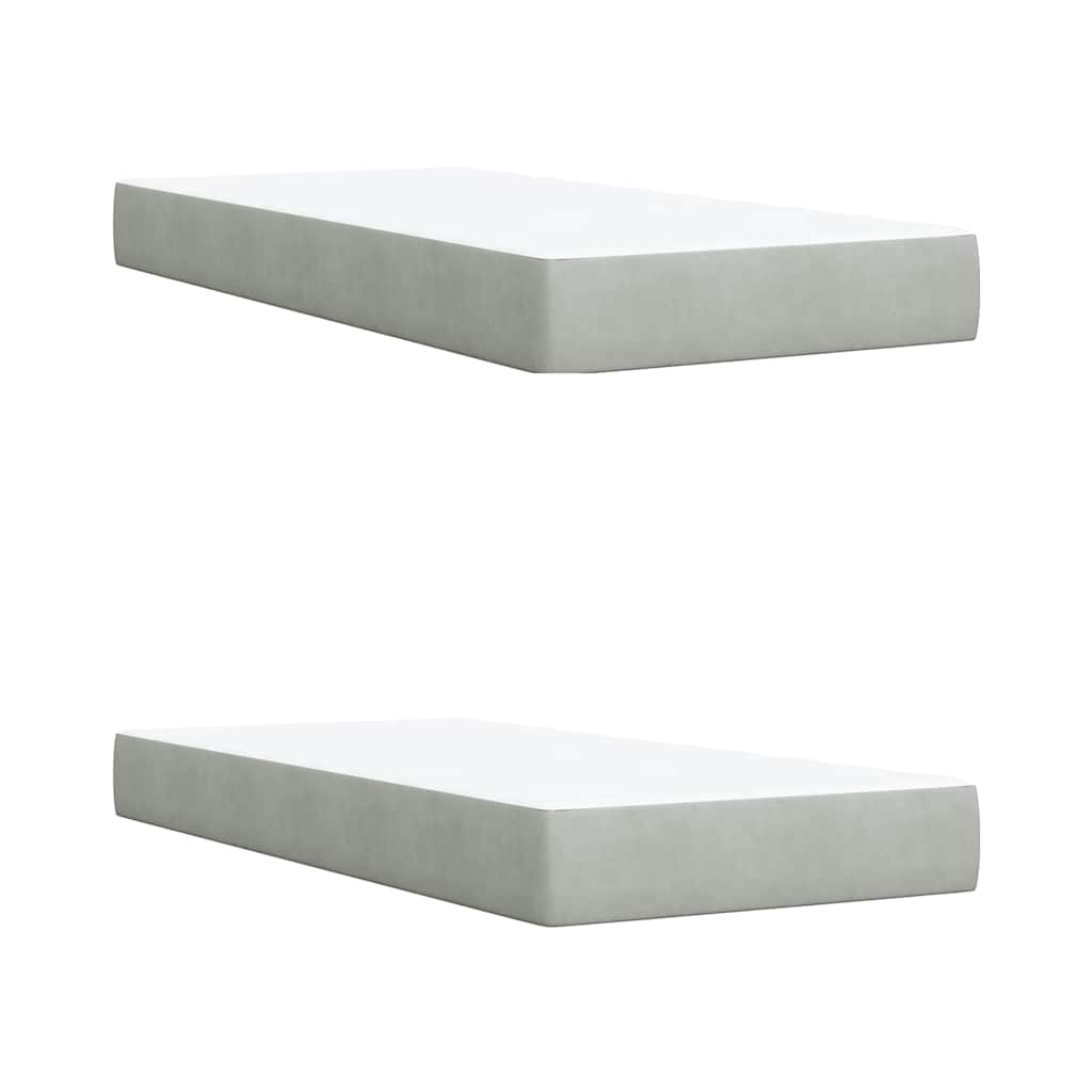 Sommier à lattes de lit et matelas Gris clair 200x200cm Velours - XIOS