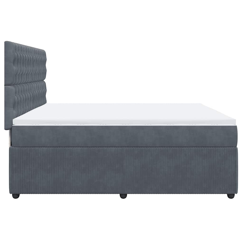 Sommier à lattes de lit et matelas Gris foncé 200x200cm Velours - XIOS