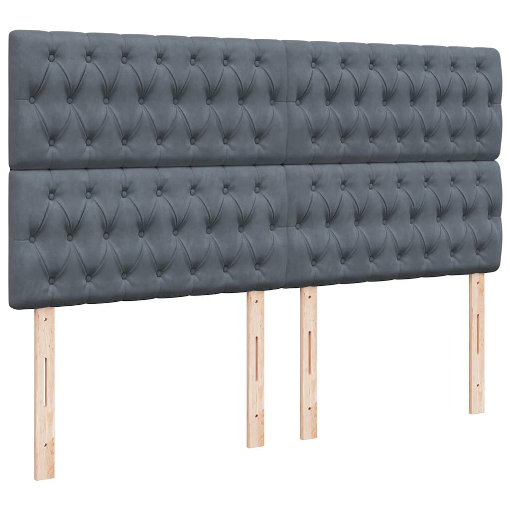 Sommier à lattes de lit et matelas Gris foncé 200x200cm Velours - XIOS