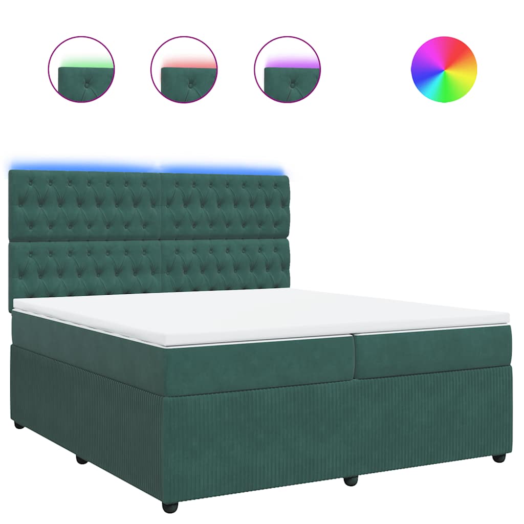Sommier à lattes de lit et matelas Vert foncé 200x200cm Velours - XIOS