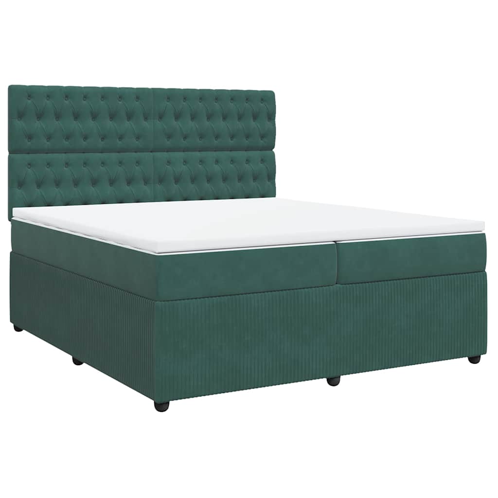 Sommier à lattes de lit et matelas Vert foncé 200x200cm Velours - XIOS